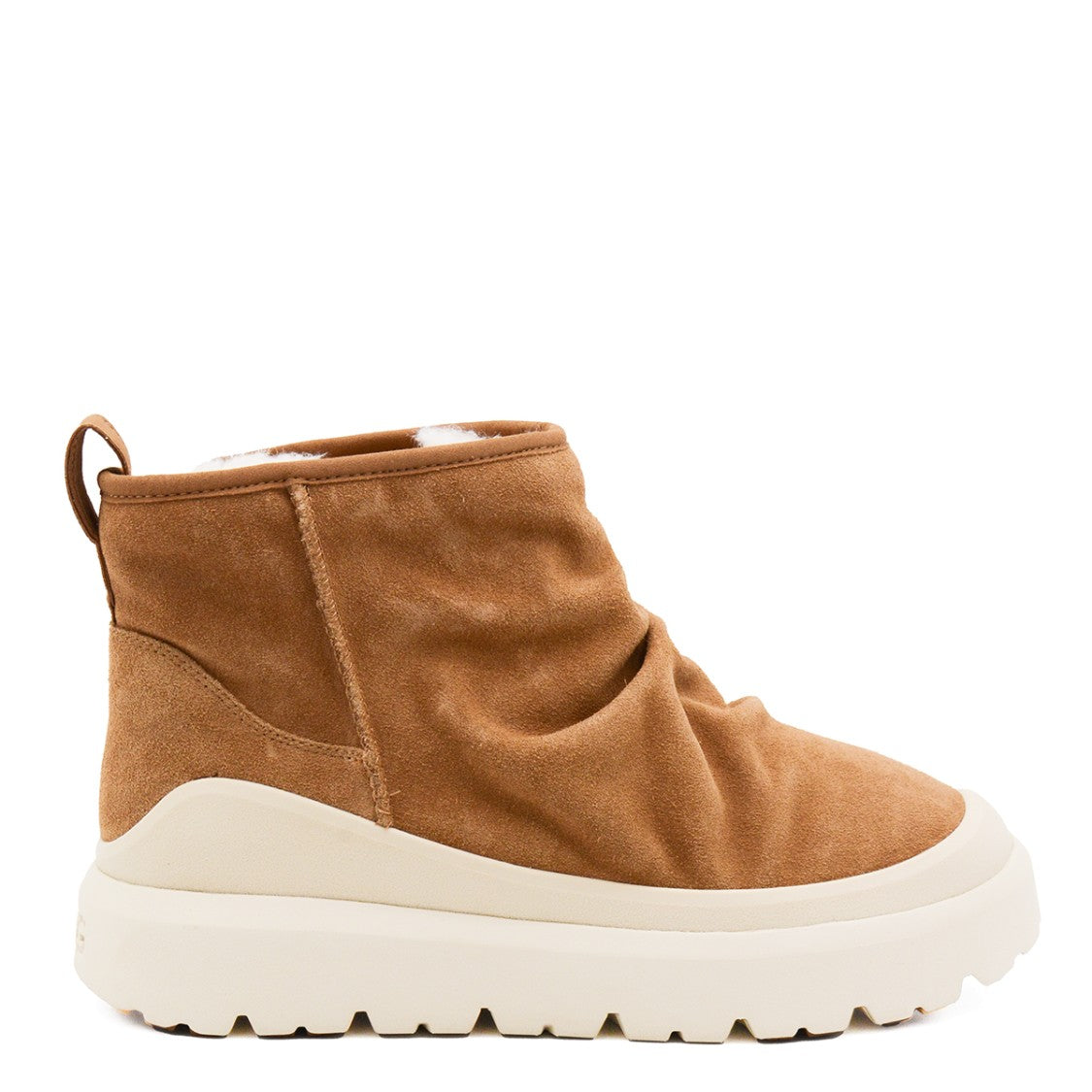 Ugg Chestnut Ankle Boots With Ruched Upper