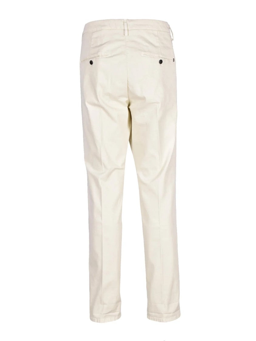 Dondup Tailored White Dondup Gaubert Trousers With Flexible Fit
