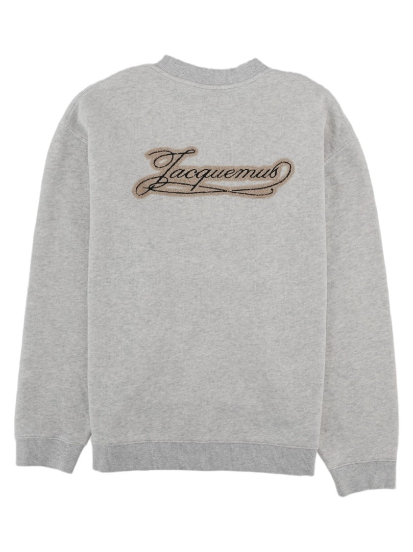 Jacquemus Grey Botanical Patch Embroidered Cotton Sweatshirt