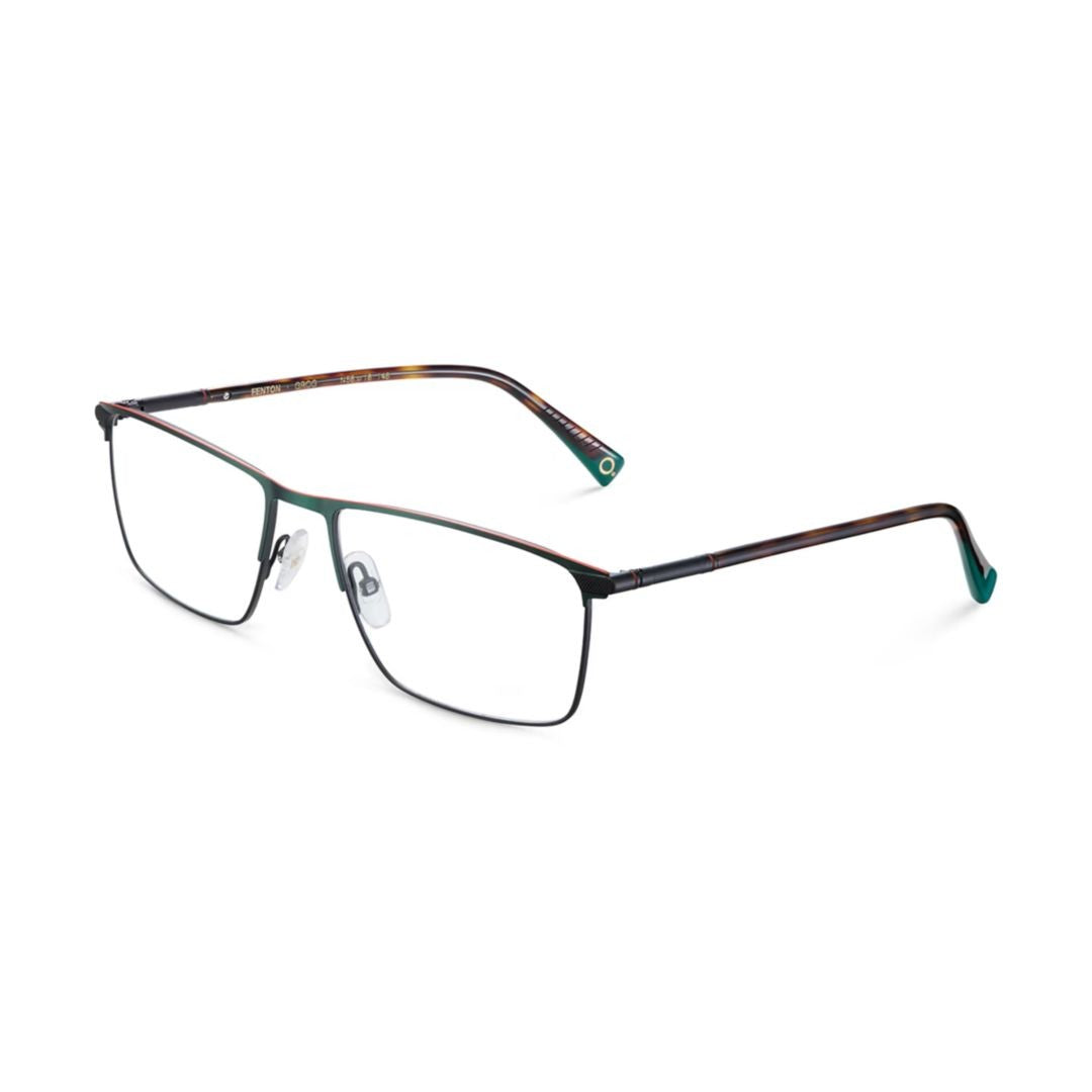 Etnia Barcelona Fenton Rectangular Green Gradient Metal Eyeglass Frames With Tortoiseshell Temples