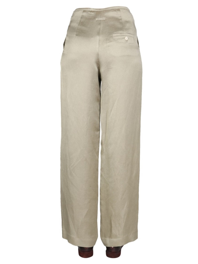 Alysi Wide-Leg Satin Trousers With Side Hook