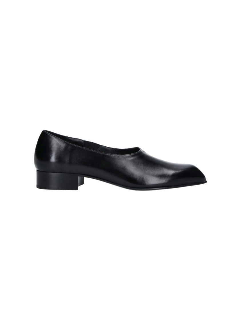 Khaite Glossy Leather Slip-On Moccasins With Squared Toe