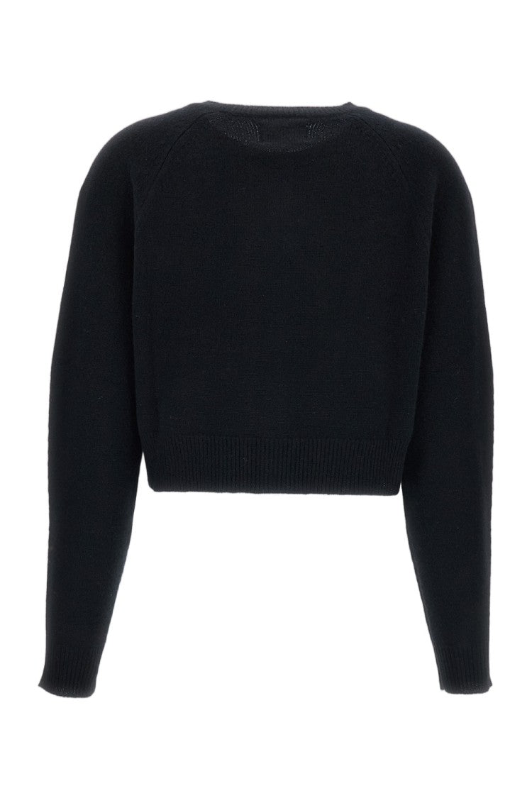 Loulou De Saison Black Cashmere Cropped Heike Cardigan
