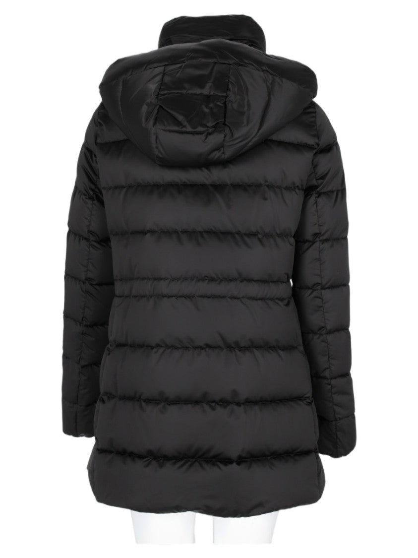 Moorer Black Quilted High-Collar Polyester-Blend Down Coat