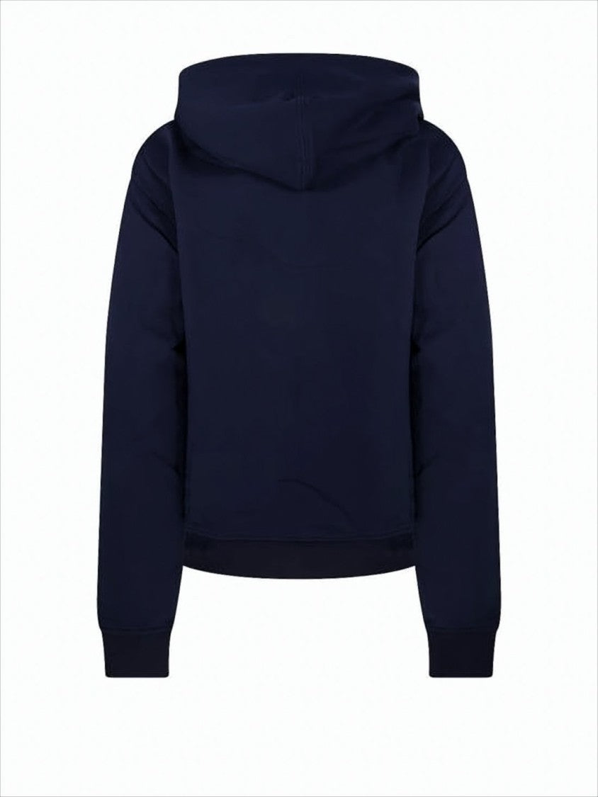 Ami Cropped Hoodie With Relaxed Fit And Emblematic Heart