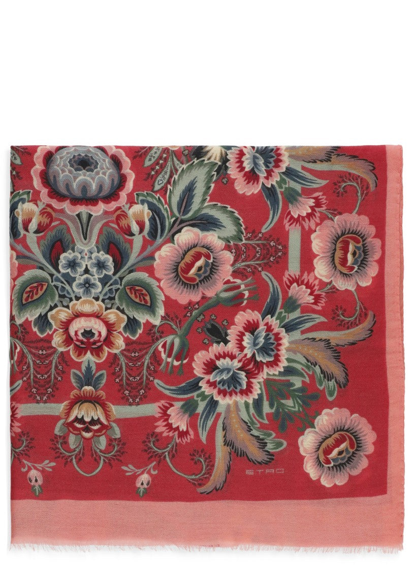 Etro Red Wool Scarf