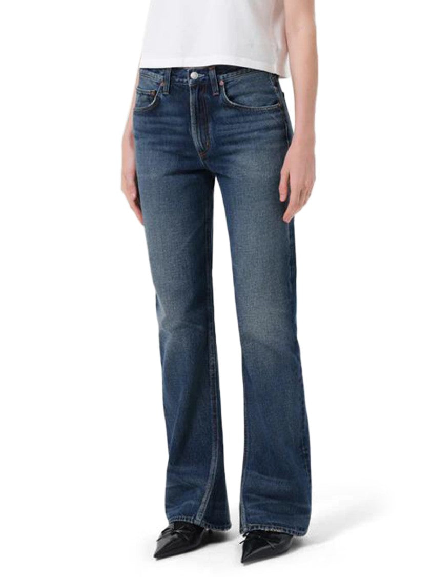 Agolde Kick Boot Jeans With Stencil Design