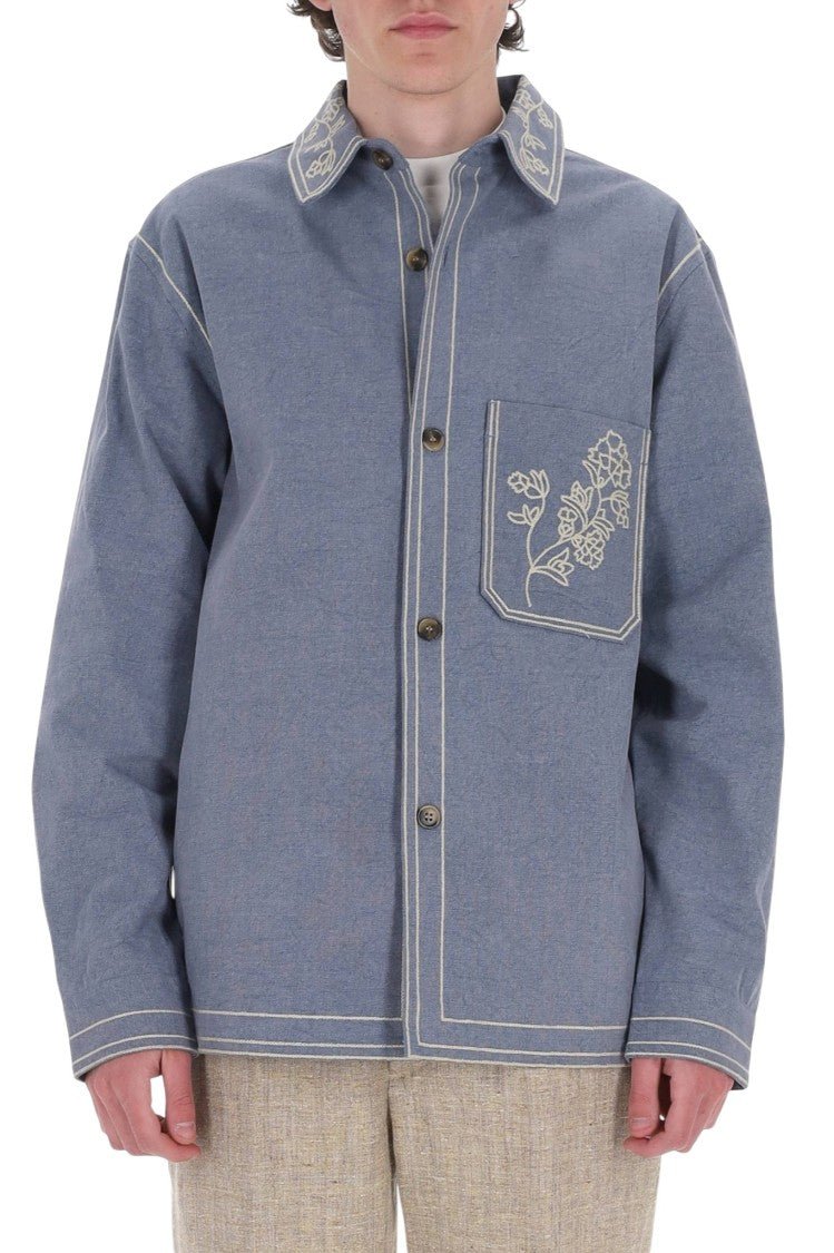 Isabel Marant Rudy Embroidered Cotton Overshirt Jacket