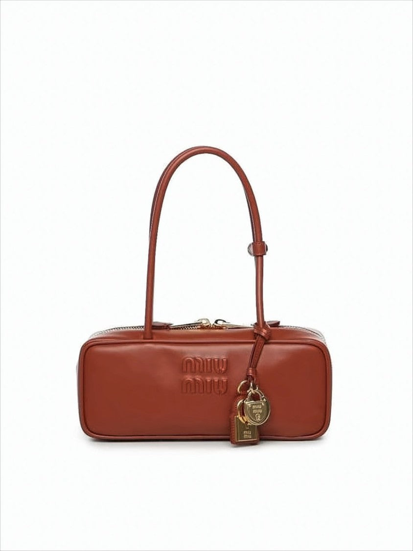Miu Miu Structured Calf Leather Tote Bag