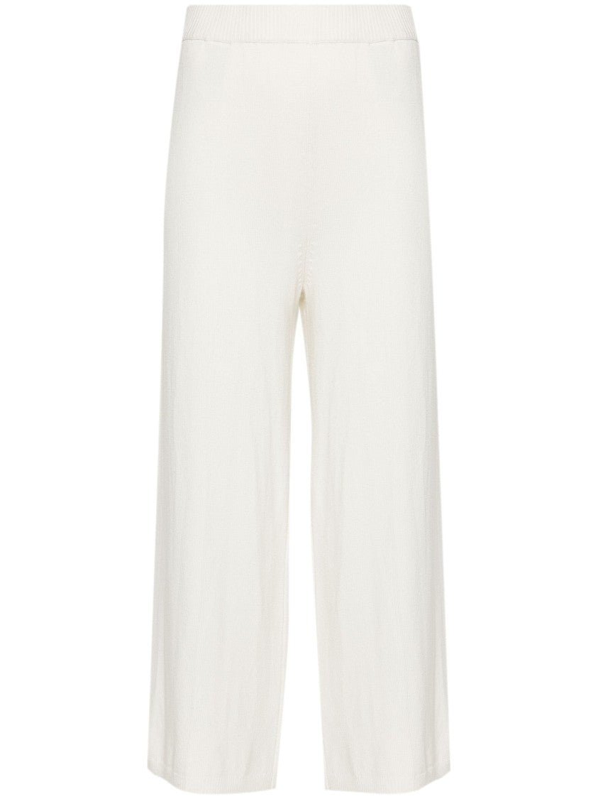 Joseph White Silk Cashmere Culotte Trousers