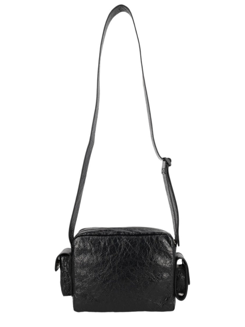 Balenciaga Black Multi-Pocket Rectangular Leather Shoulder Bag