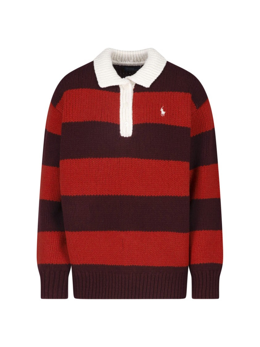Polo Ralph Lauren Horizontal Stripe Wool Classic Collar Sweater