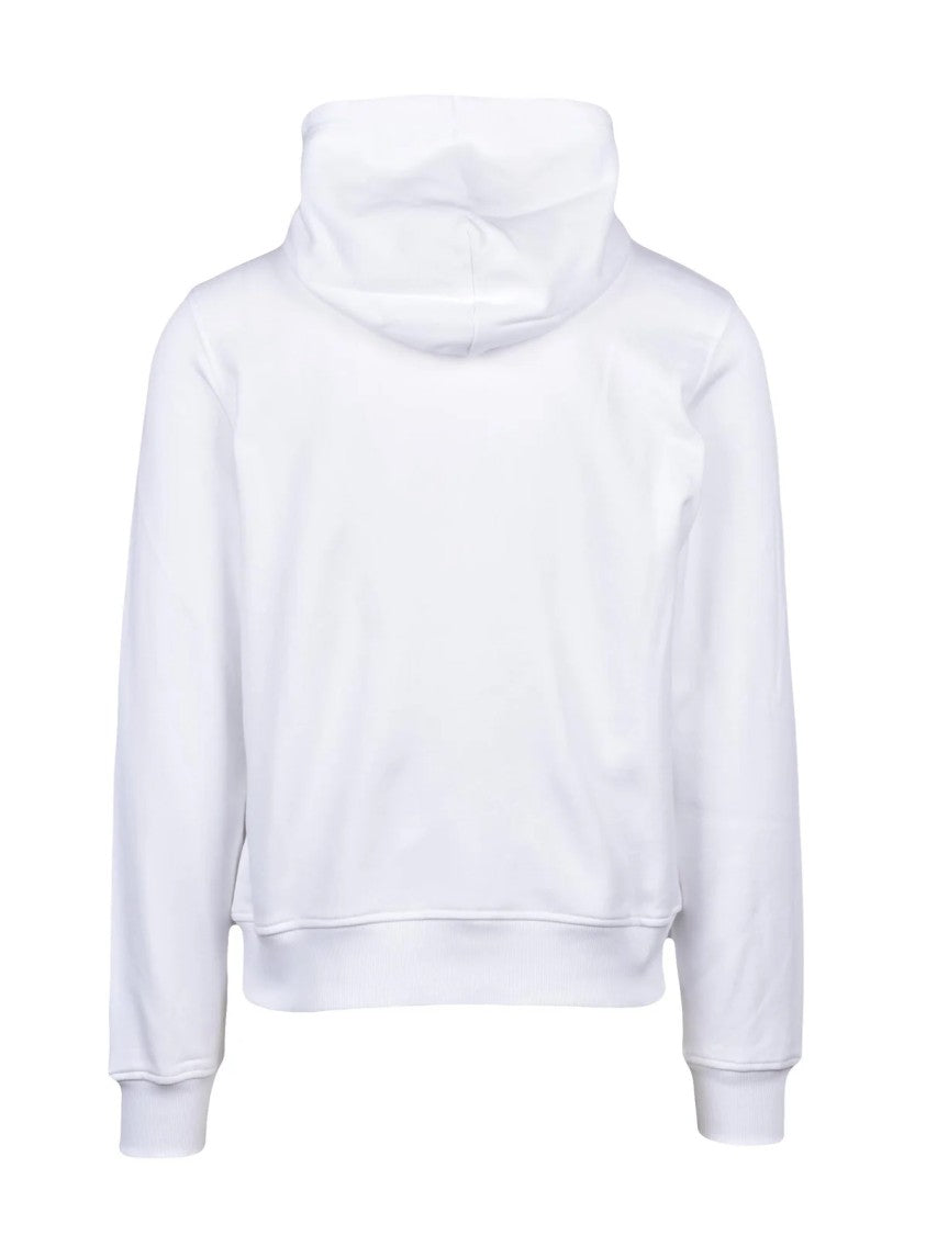 Diesel White Cotton Logo Hoodie