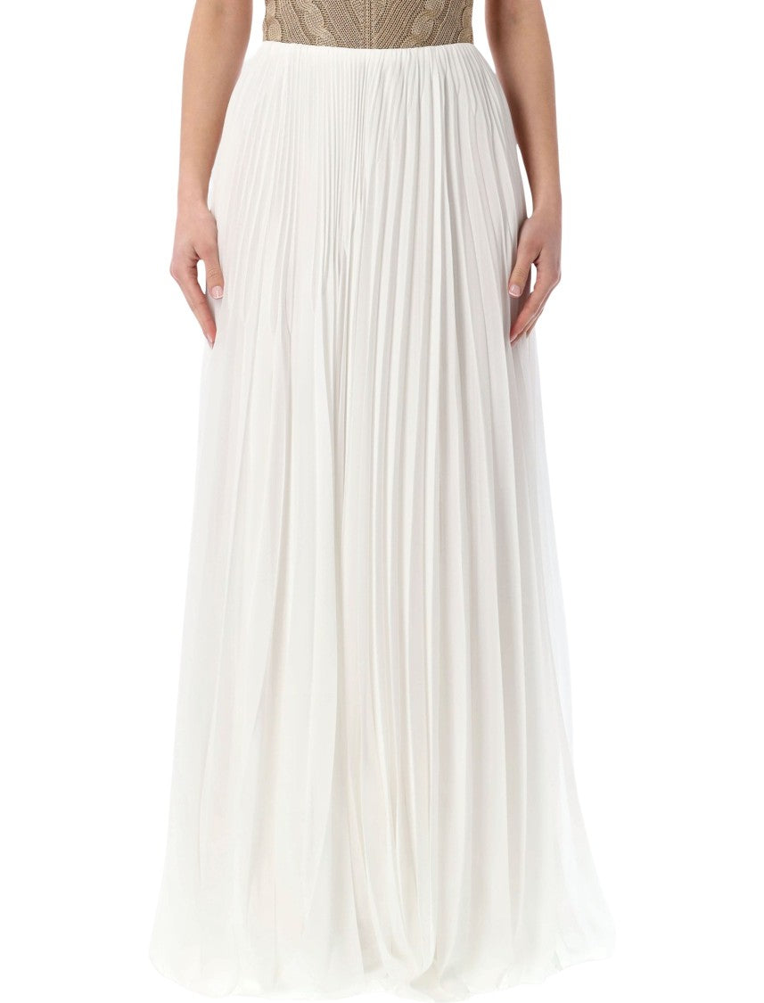 Polo Ralph Lauren Niccola Pleated Trapeze Chiffon Maxi Skirt