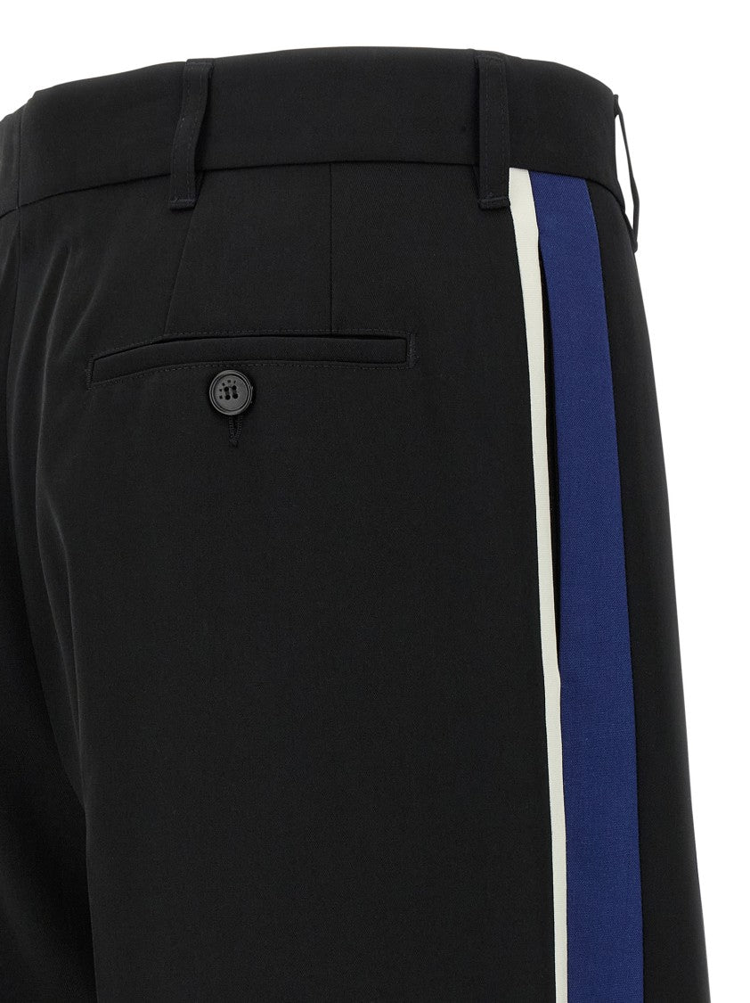 Marni Straight Leg Wool Trousers With Two-Tone Side Bands