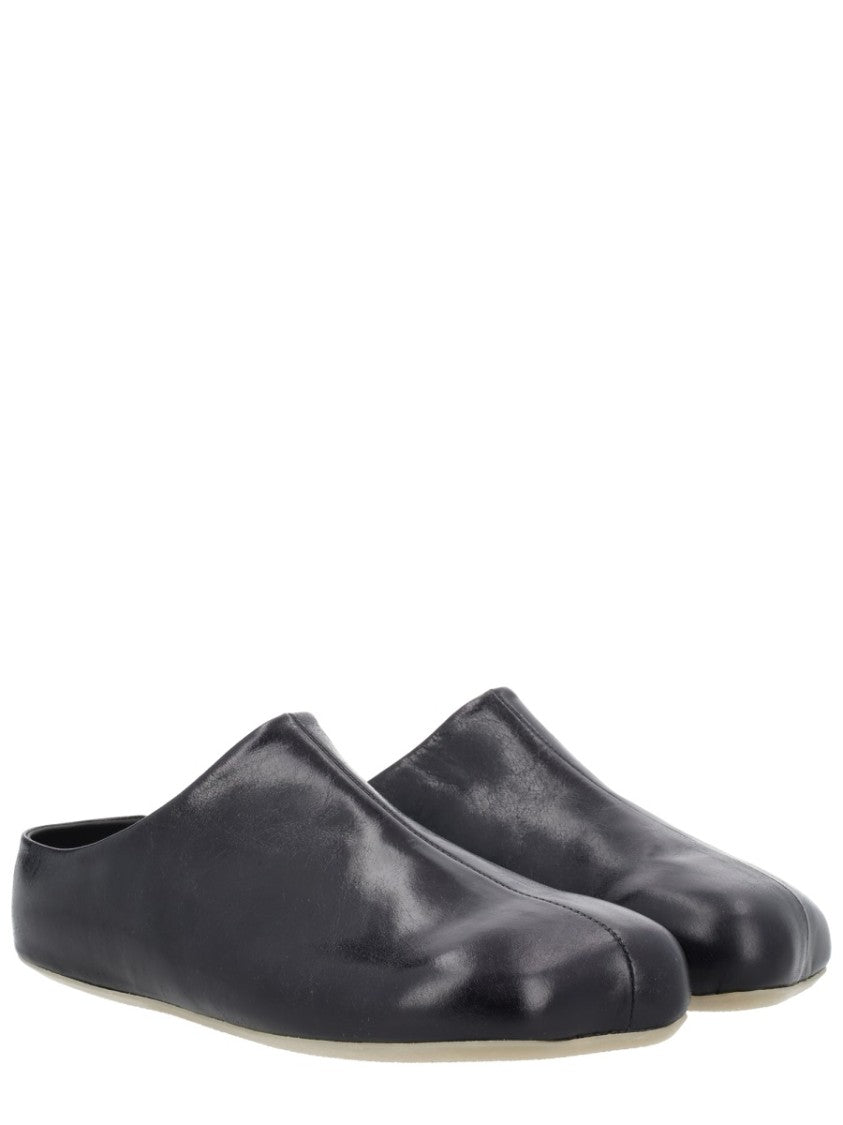 Mm6 By Maison Margiela Black Anatomical Low Heel Leather Loafers