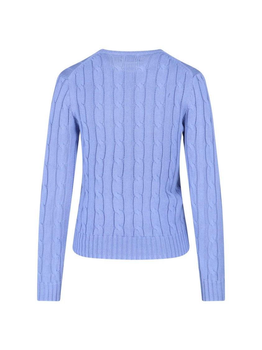Polo Ralph Lauren Blue Cable Knit Crewneck Sweater