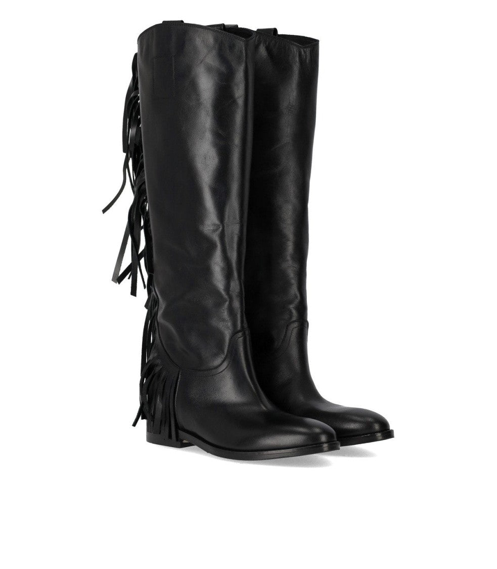 Strategia Black Fringed Boot