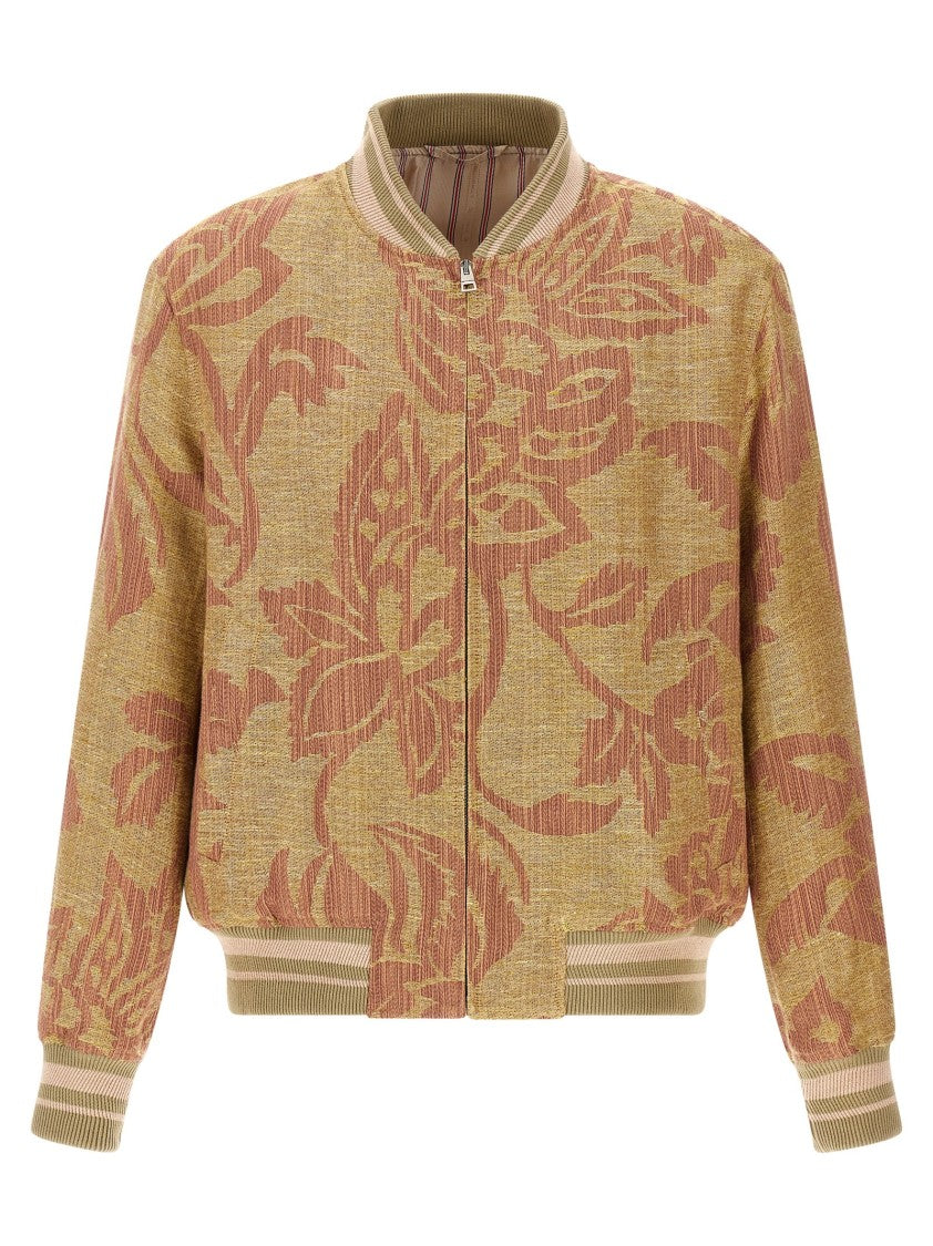 Etro Jacquard Linen Bomber Jacket