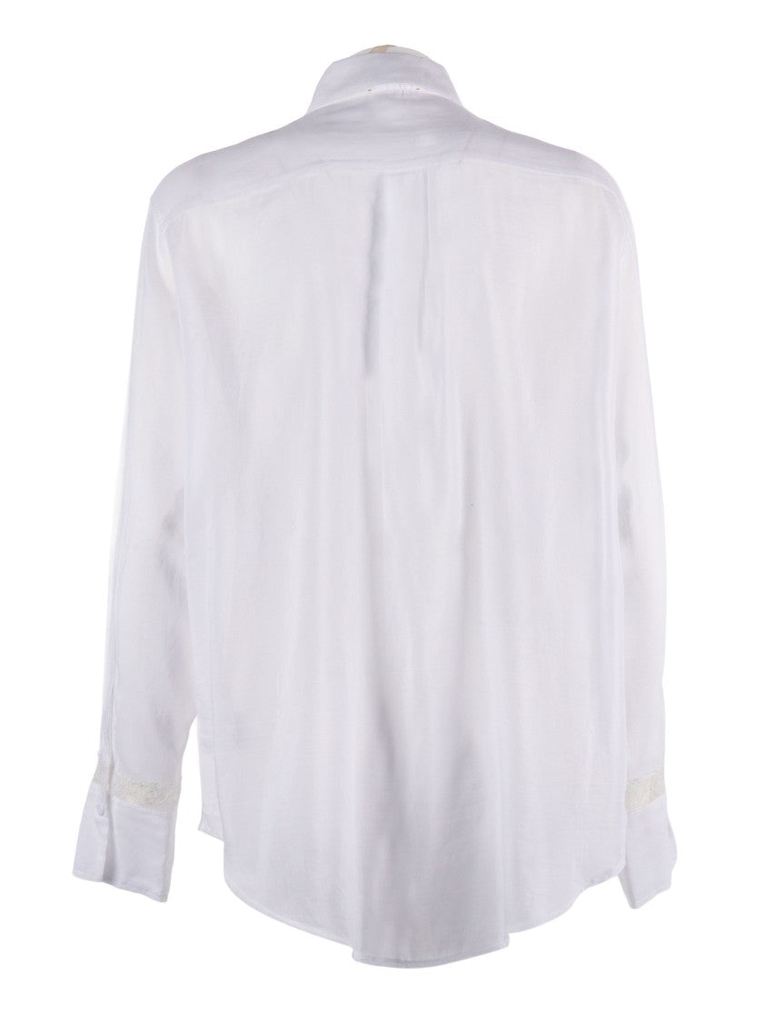 Forte Forte White Voile Ruffled Lace Blouse