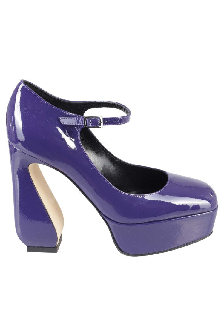 Si Rossi Rounded Toe Patent Leather Pumps With Platform