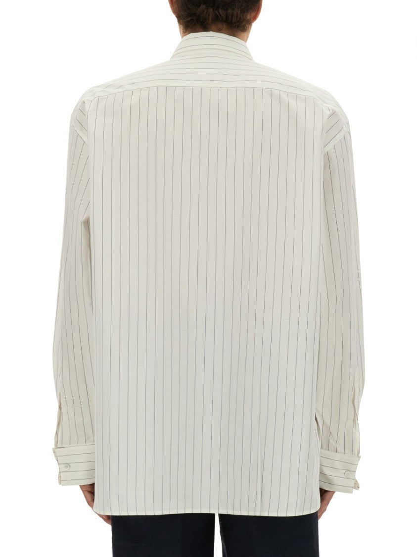 Dries Van Noten Vertical Striped Long-Sleeve Casual Shirt