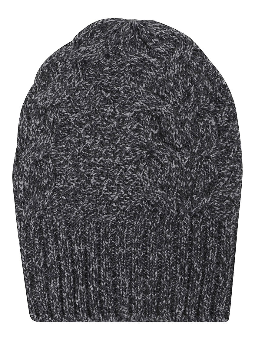 Ermanno Scervino Cable Knit Hat With Ribbed Brim