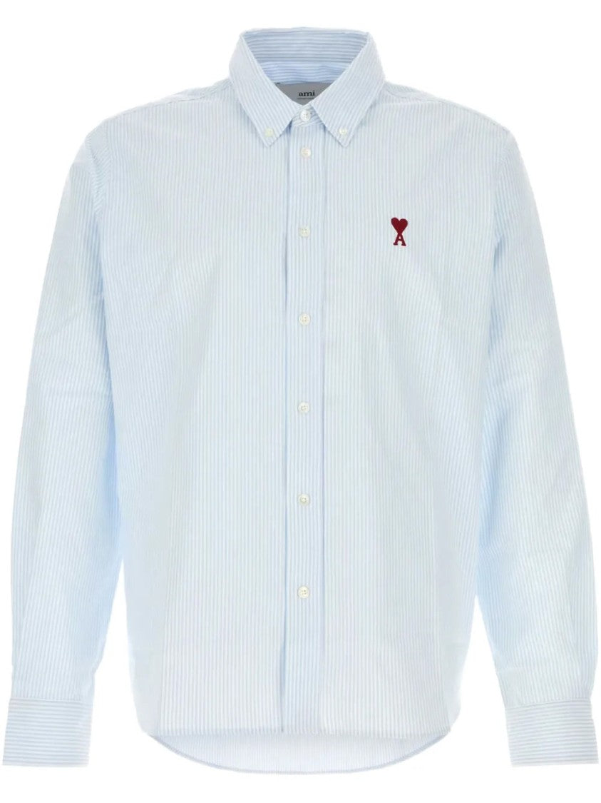Ami Logo-Embroidered Cotton Shirt