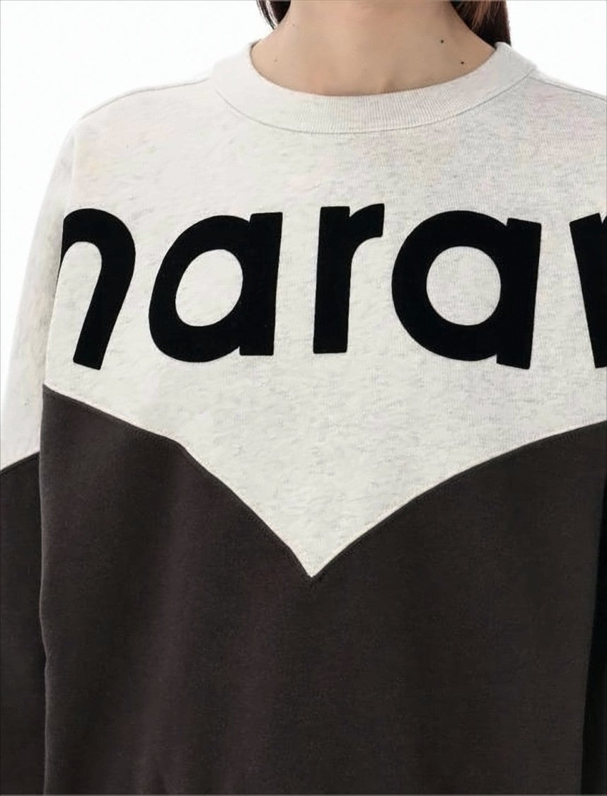 Isabel Marant Two-Tone Long-Sleeve Sweatshirt With Chevron Design