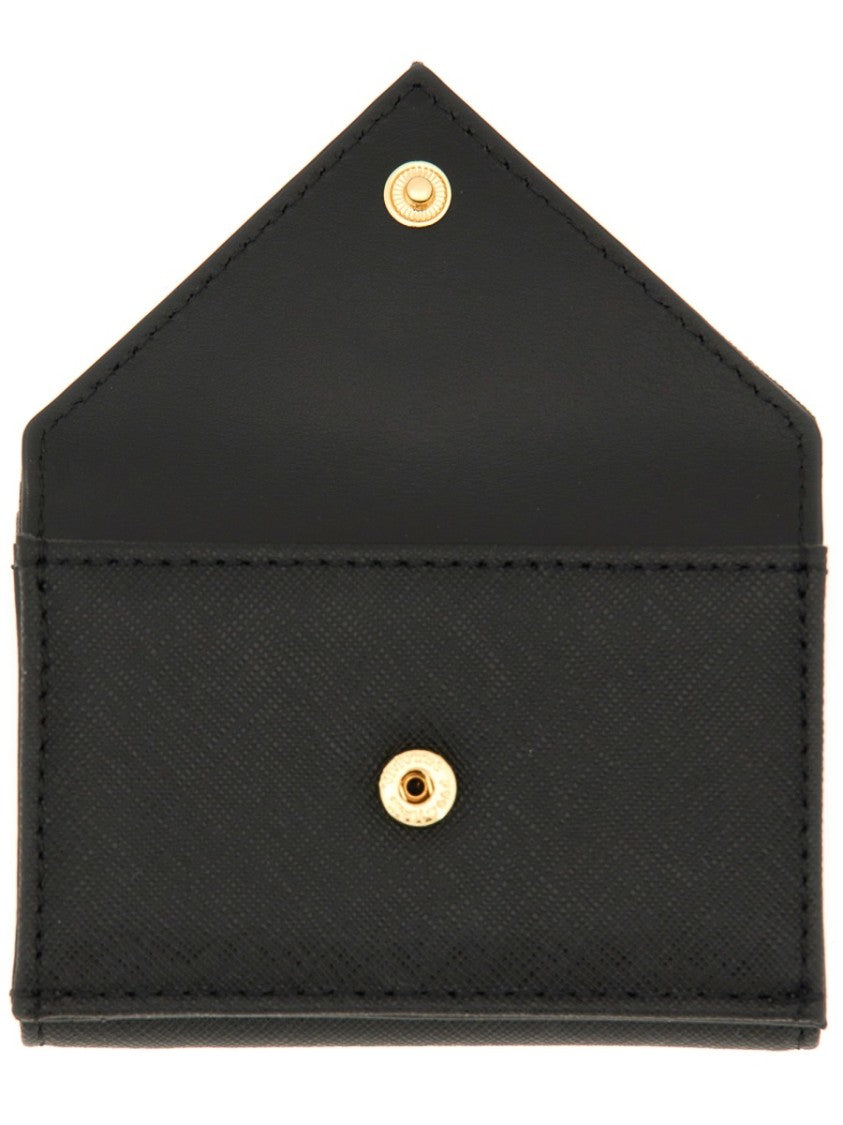 Vivienne Westwood Textured Leather Compact Wallet With Metallic Emblem