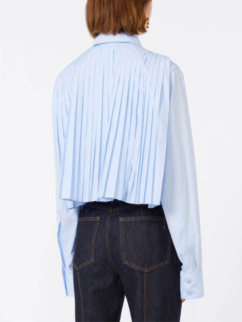 Sportmax Light Blue Pleated Back Shirt