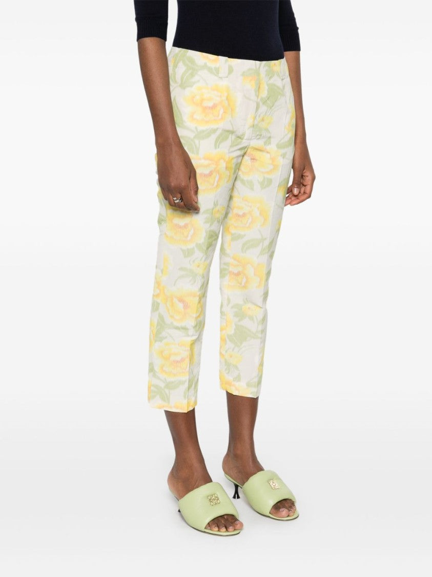 Kenzo Sunflower Yellow Cropped Tailored Trousers