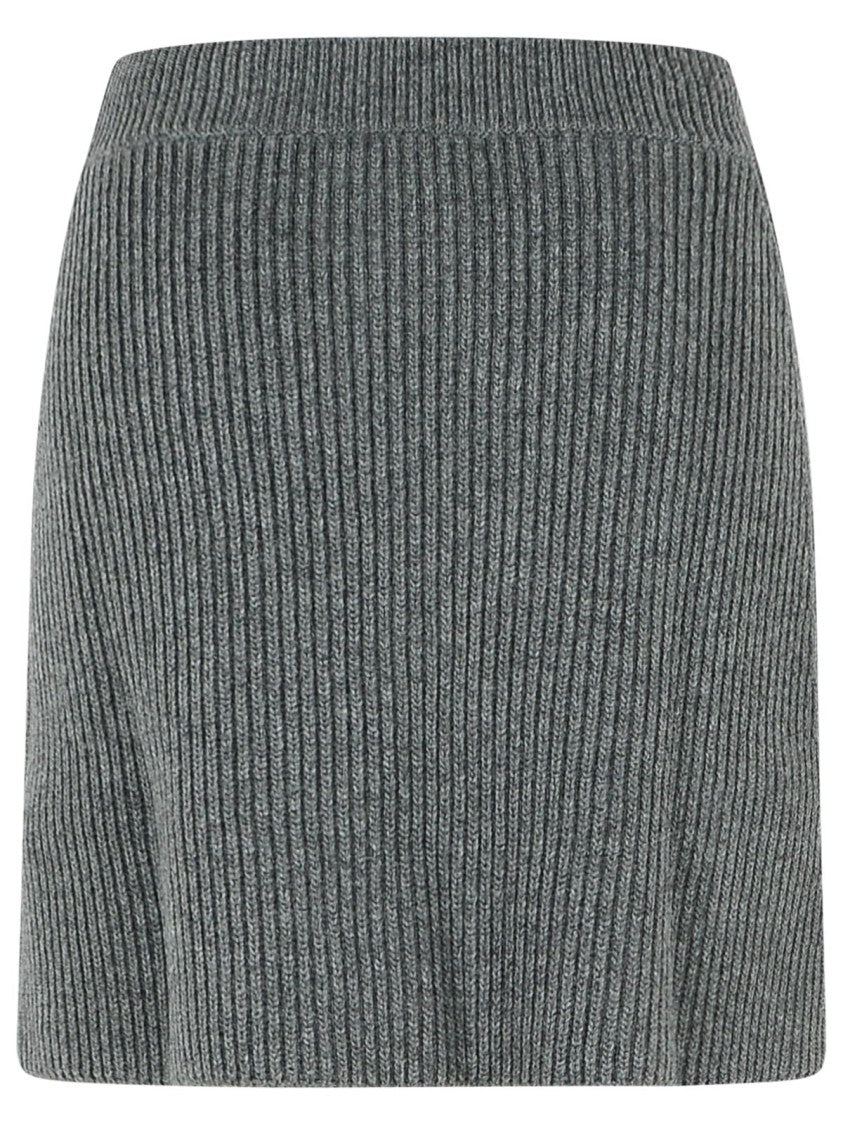 Jil Sander Grey Wool Miniskirt