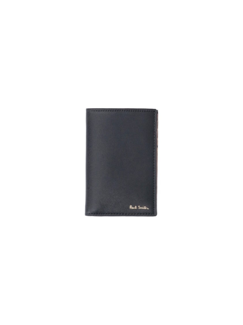 Paul Smith Black Signature Stripe Leather Wallet