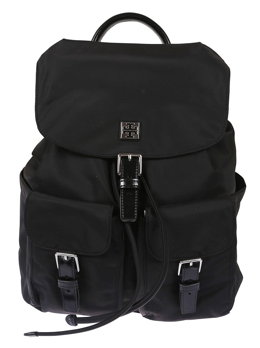 Tory Burch Virginia Nylon Backpack With Flap Closure