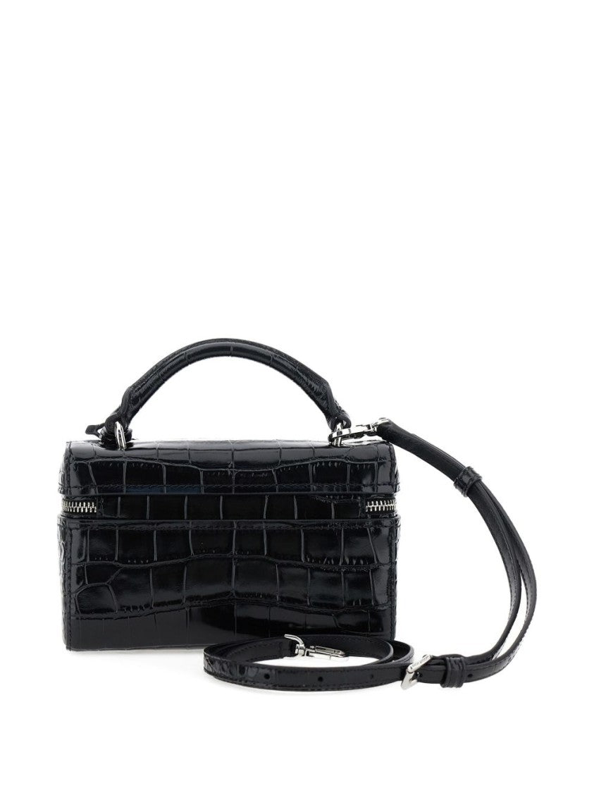 Michael Kors Glossy Croc-Embossed Handbag With Structured Silhouette