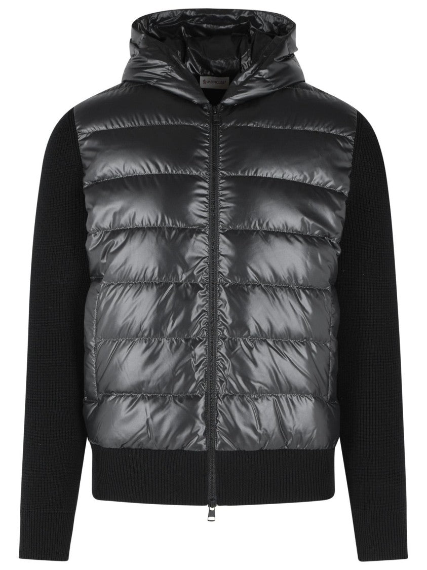 Moncler 'Tricot' Black Virgin Wool Cardigan