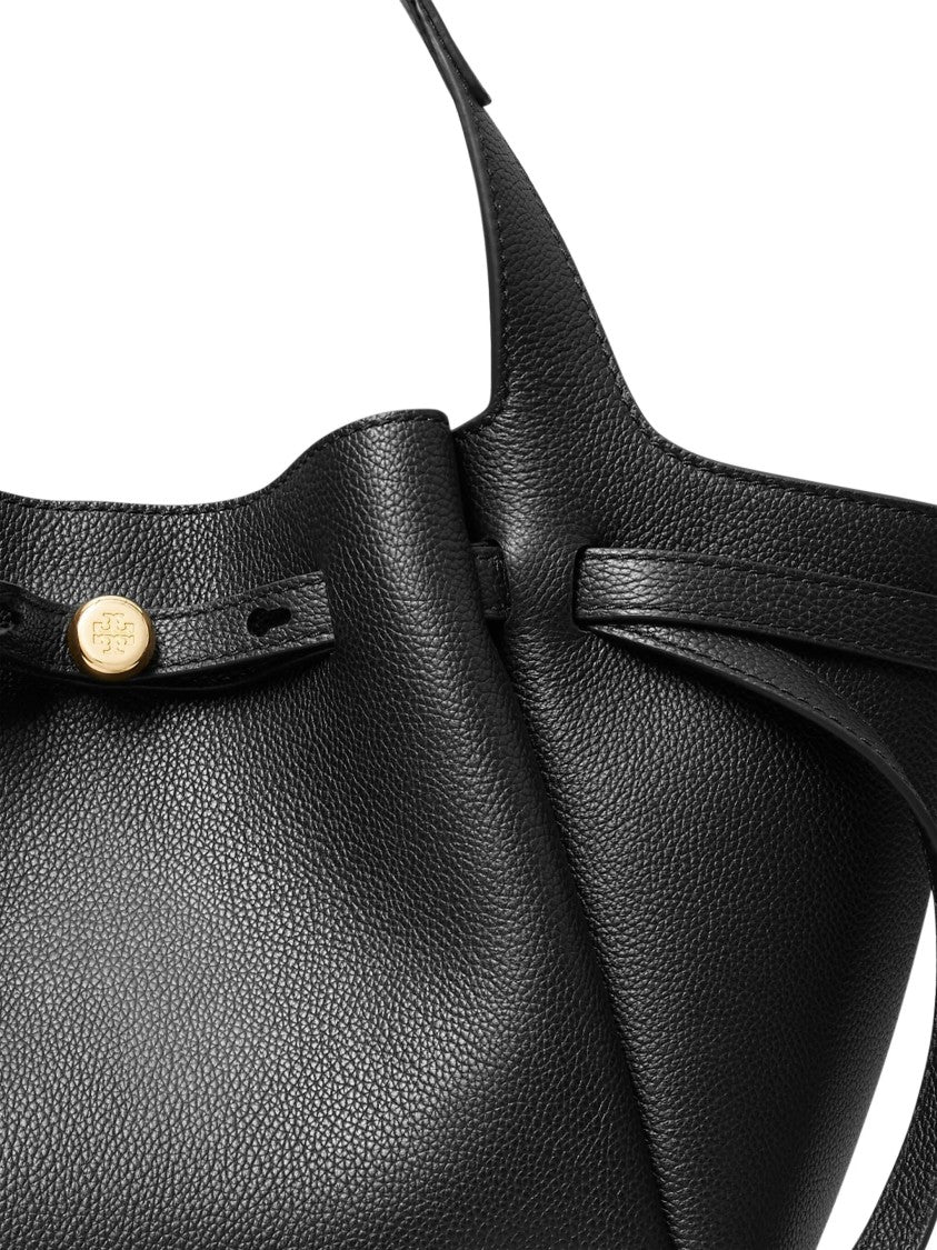 Tory Burch Black Romy Small Textured Leather Tote Bag