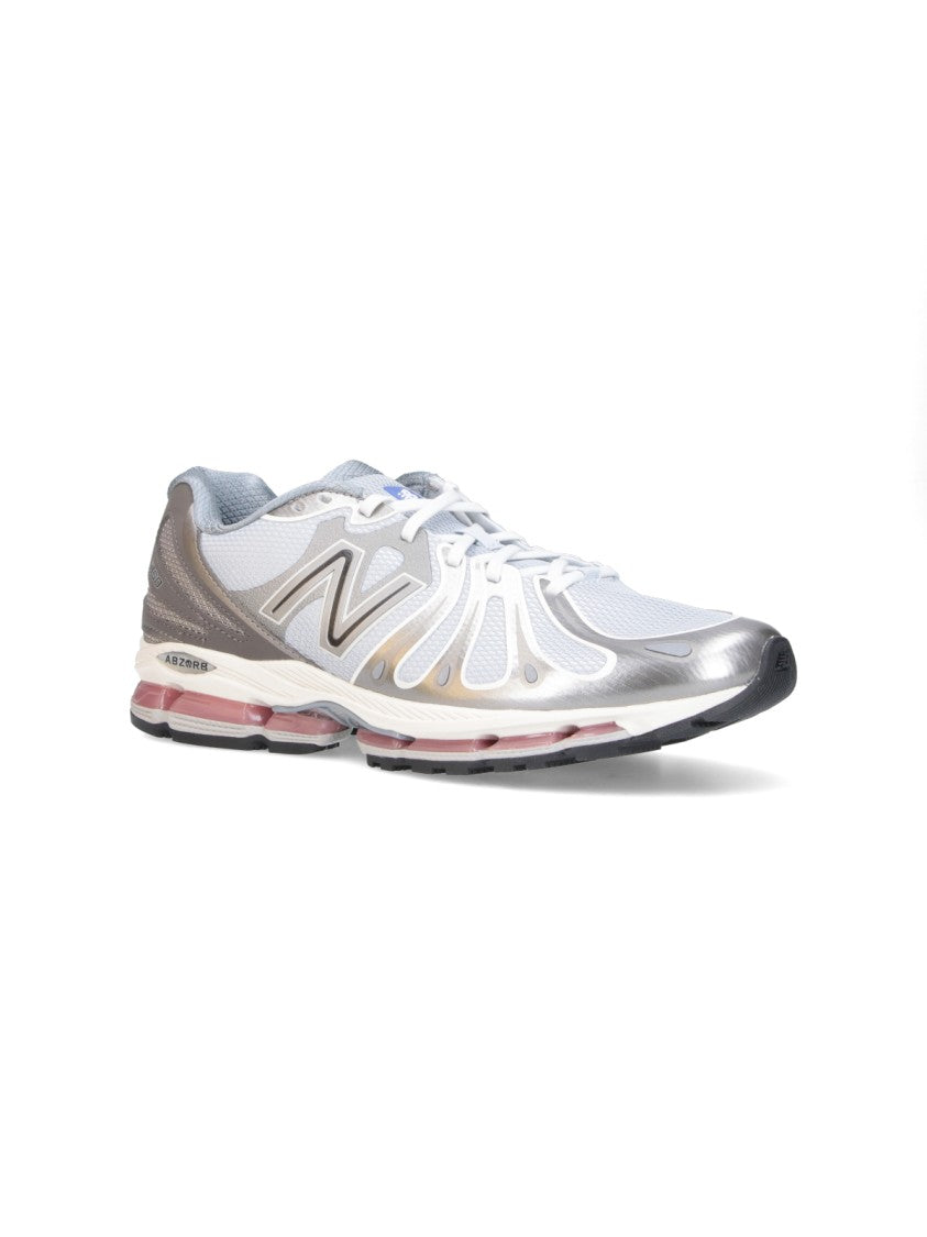 New Balance White Mesh Synthetic Performance Sneakers