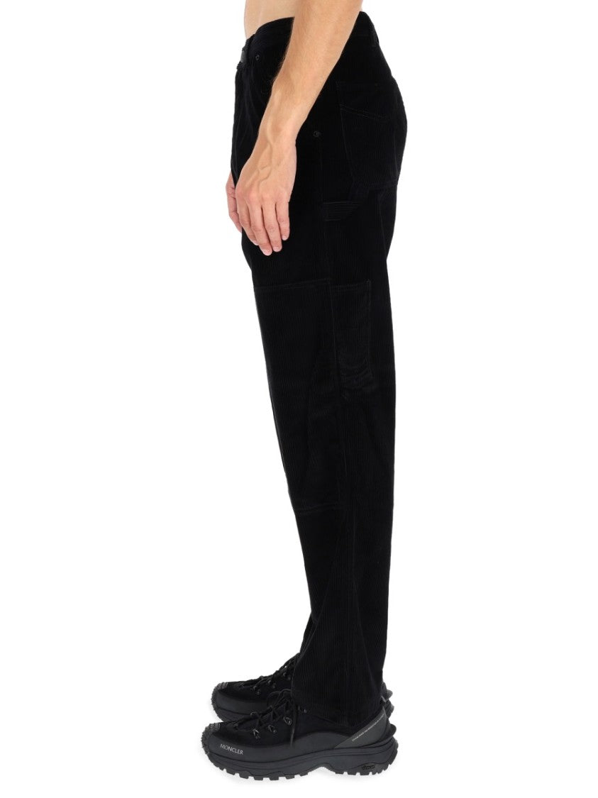 Moncler Straight-Leg Ribbed Cotton Pants With Five-Pocket Design