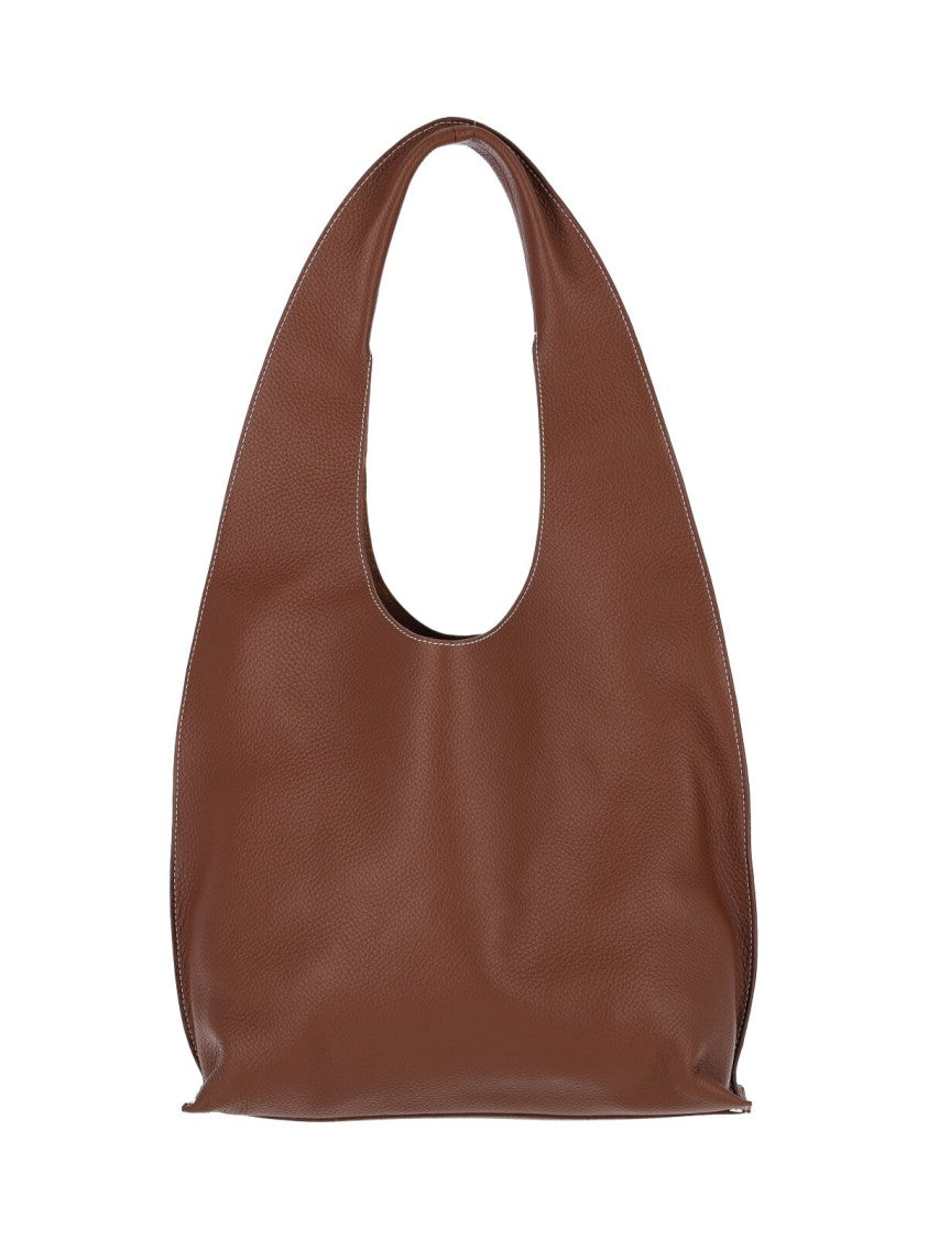 A.P.C. Hammered Leather Shoulder Bag With Silver Logo
