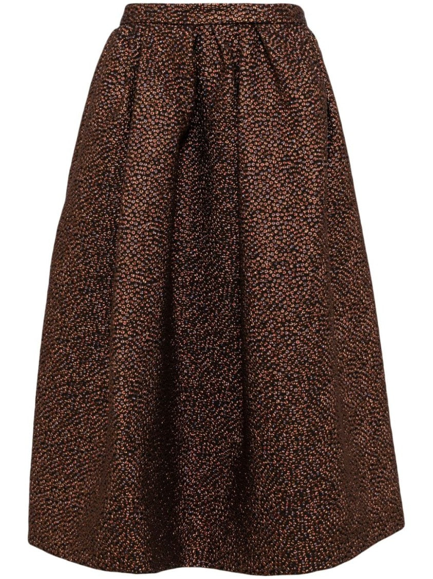 Dries Van Noten Polka-Dot Jacquard Skirt