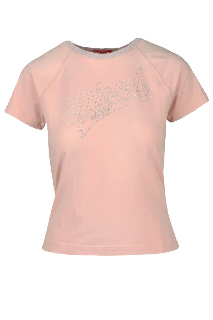 Diesel Pink Rhinestone Stretch T-Shirt