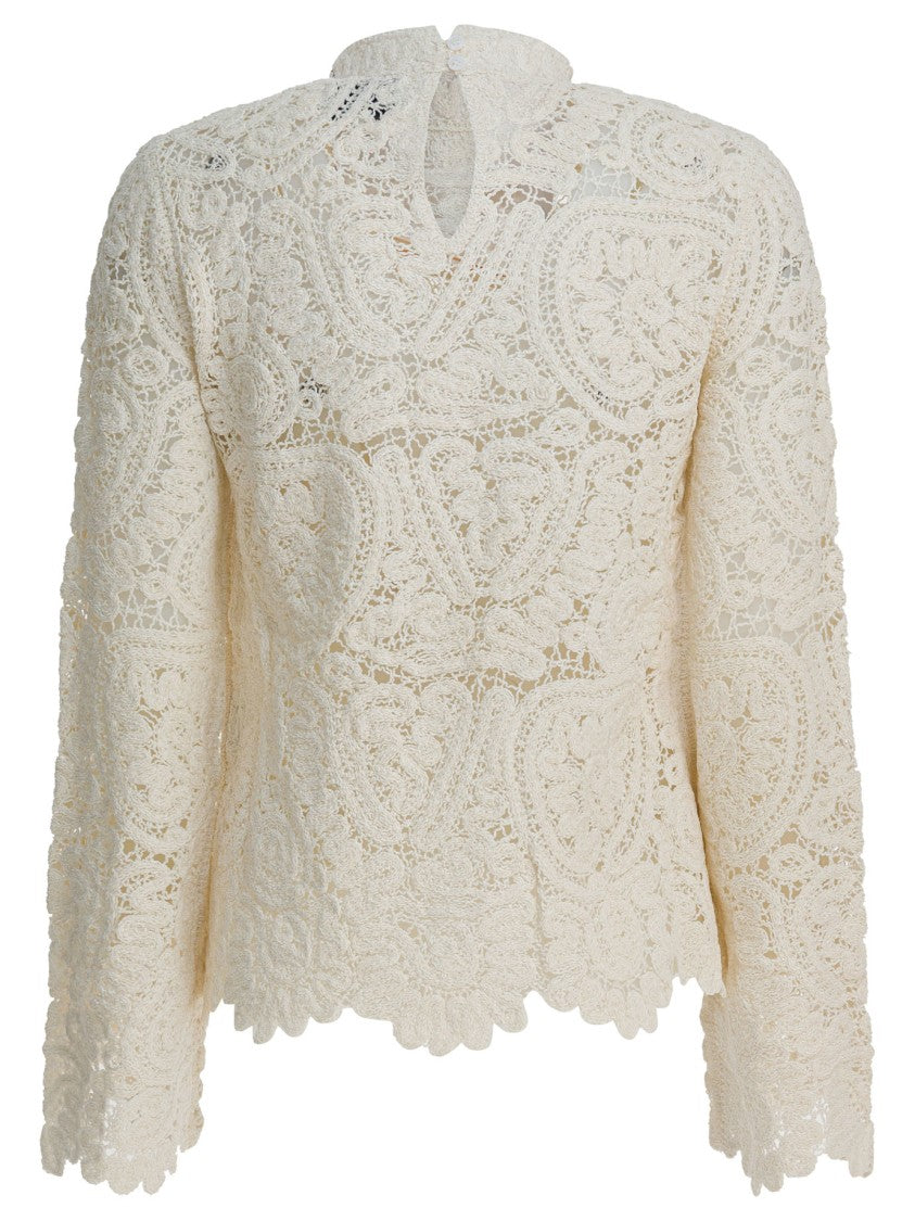 Loulou De Saison Perforated Silk "Wade" Sweater