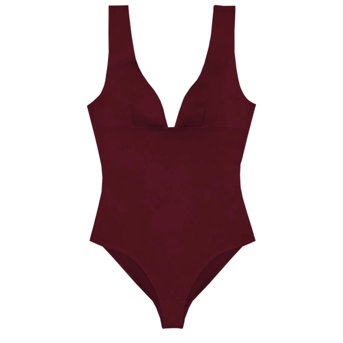 Mc2 Saint Barth Deep V-Neck One-Piece Swimsuit With High-Cut Leg