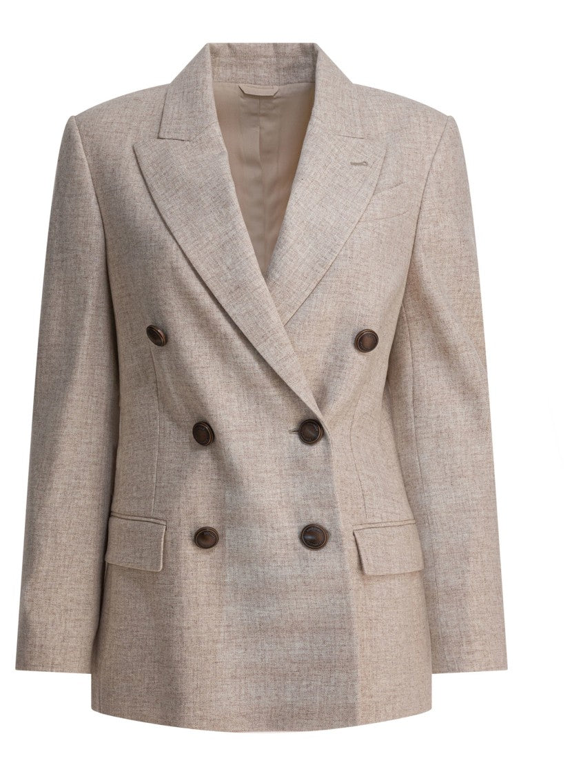 Brunello Cucinelli Wool And Cashmere Twill Flannel Blazer