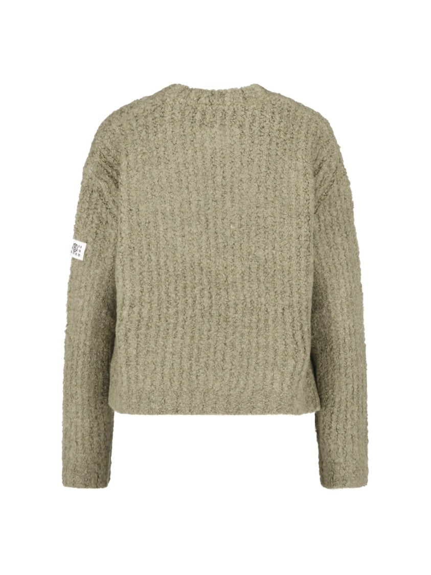 Mm6 By Maison Margiela Green Knit Crewneck Sweater