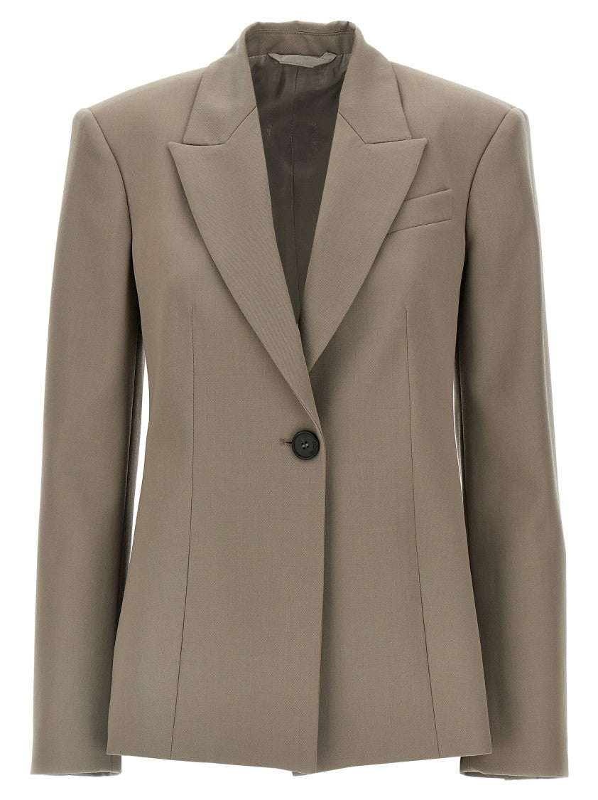 The Attico Flared Design Single-Breasted Wool Blazer