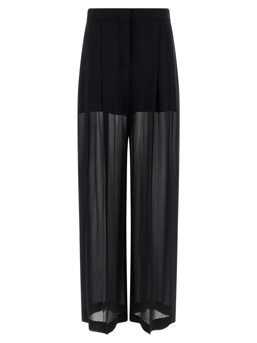 Alberta Ferretti Palazzo Silk Georgette Trousers