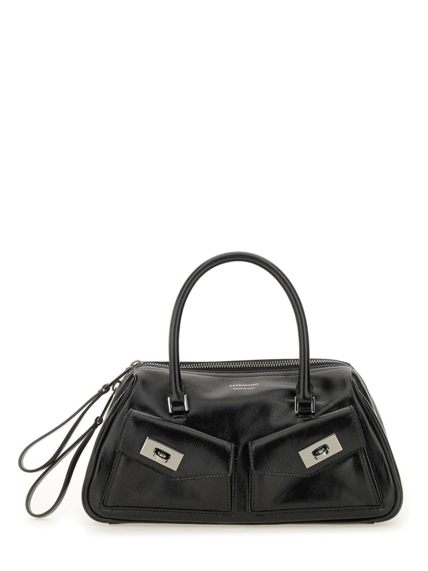 Ferragamo Small "Bowling Multipocket" Bag